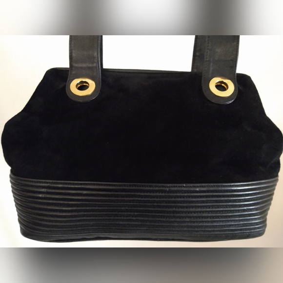 AUTHENTIC RETRO ADRIENNE VITTADINI GENUINE LEATHER/SUEDE LONG HANDLE SATCHEL - Picture 4 of 10